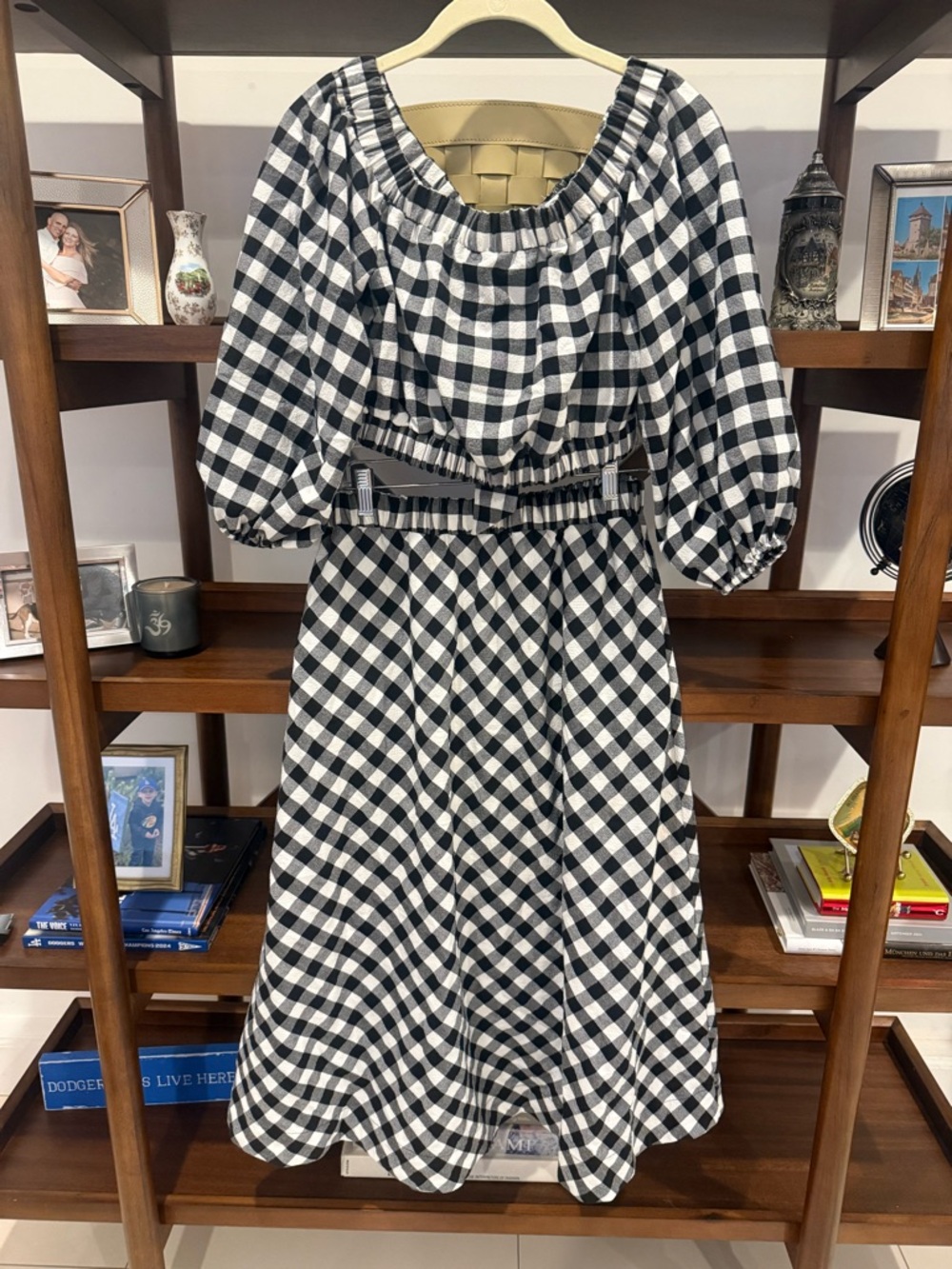 Anthropologie Maeve Gingham 2 piece Skirt and Top Set - Picture 2 of 7